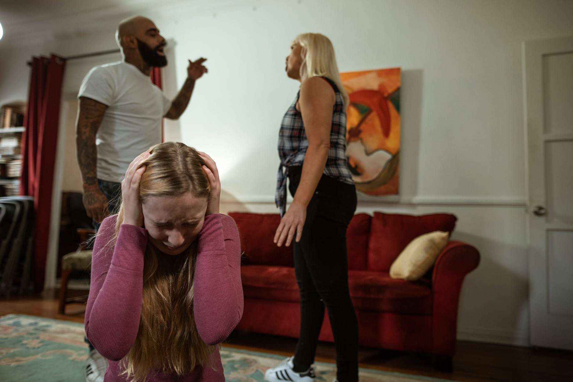 parents arguing in front of a child