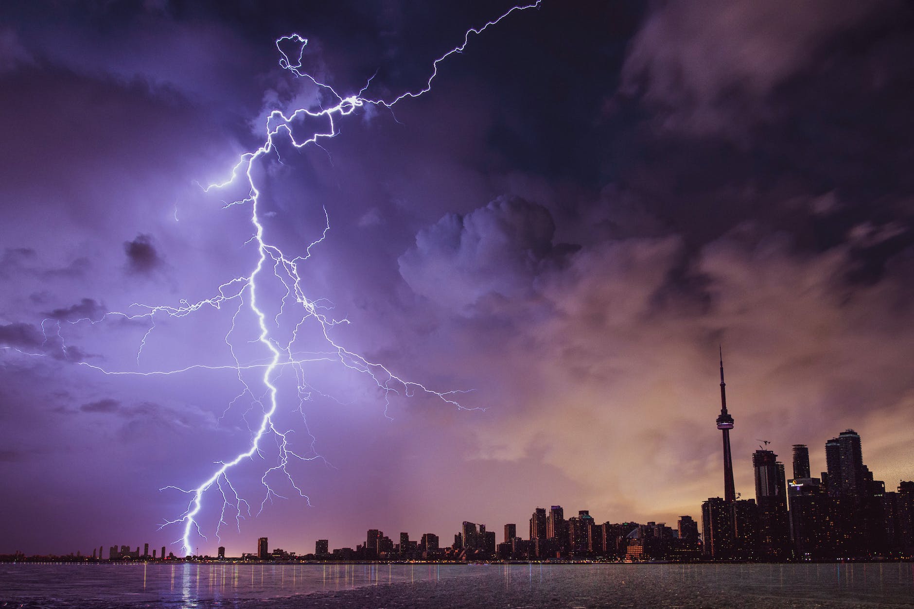 lightning and gray clouds